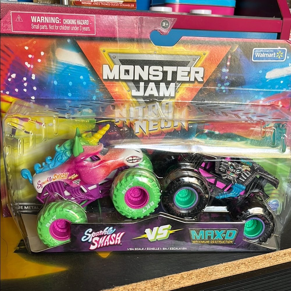 Pink and Black Toy Truck with Oversized Tires